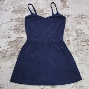 OFFLINE by Aerie Terry Cloth Cami Jumpsuit Navy Blue - Size Medium Beach Summer